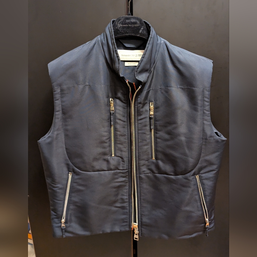 Alexander McQueen Navy Utility Vest - size 50 - Medium
